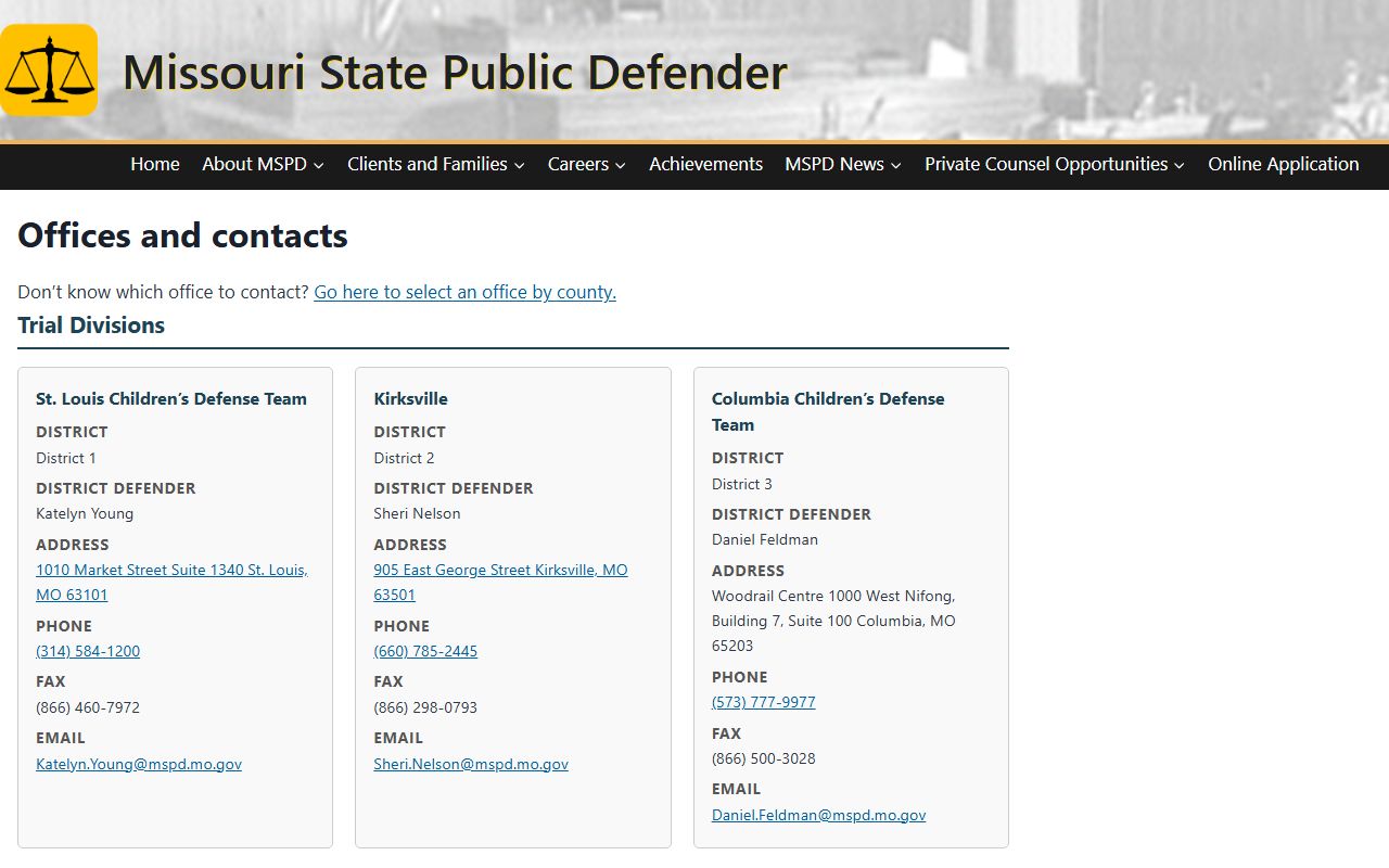 Howard County arrest records and charges Missouri public defender offices