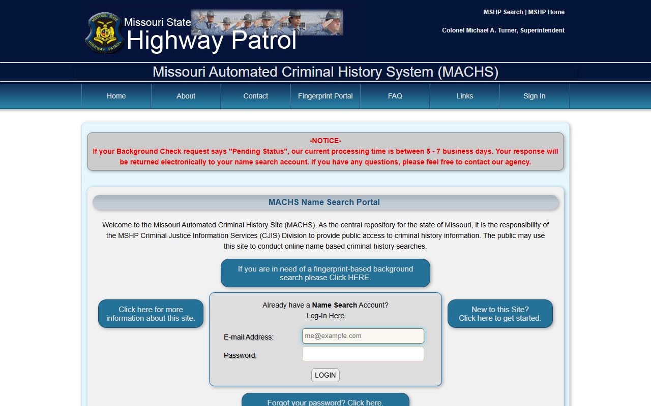 Howard County criminal court records Missouri Automated Criminal History Site