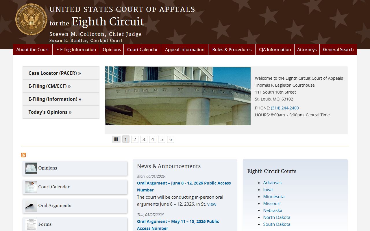 Howard County federal appellate court records through the Eighth Circuit