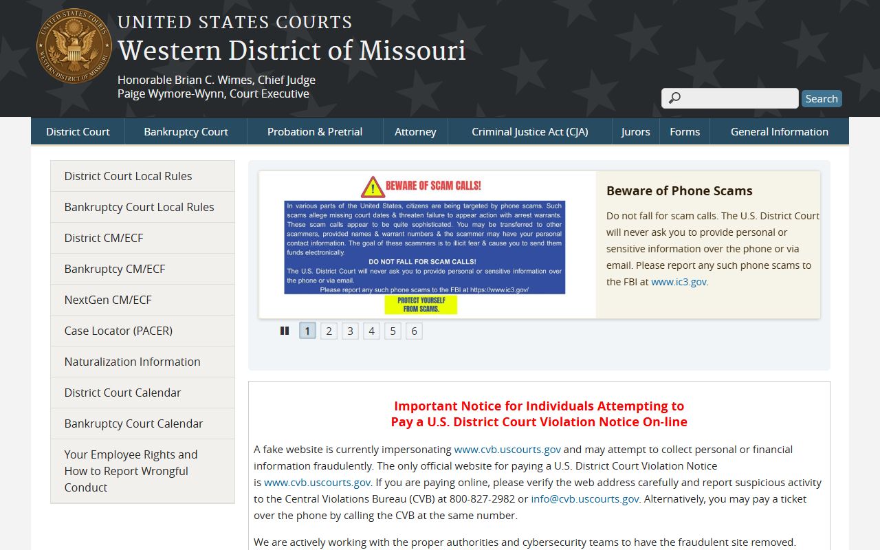 Howard County federal court records through Western District of Missouri