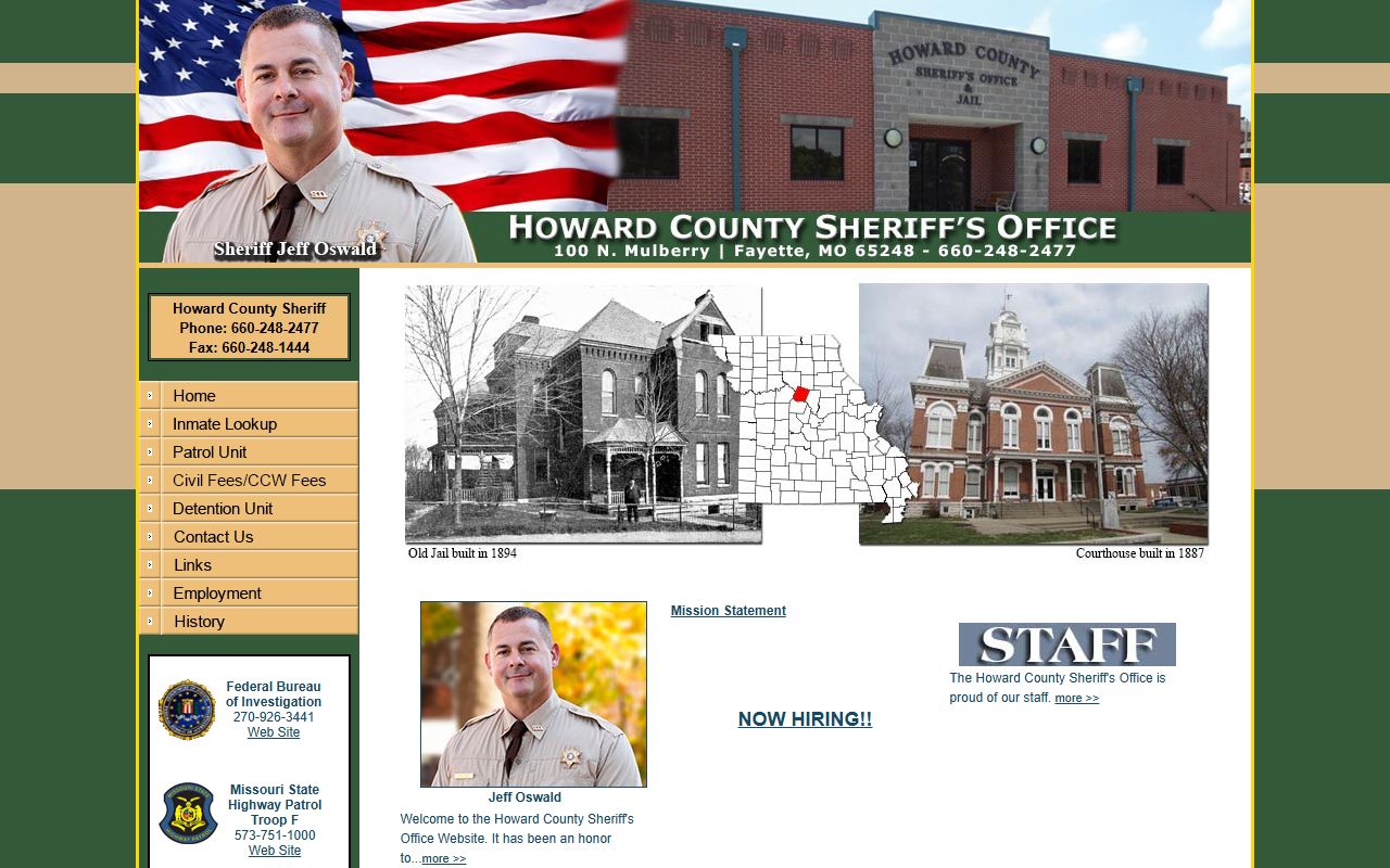 Howard County inmate records sheriff homepage