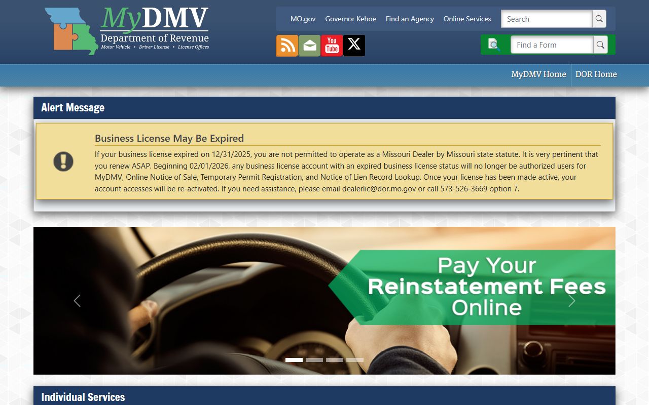 Howard County traffic court records Missouri MyDMV driver services